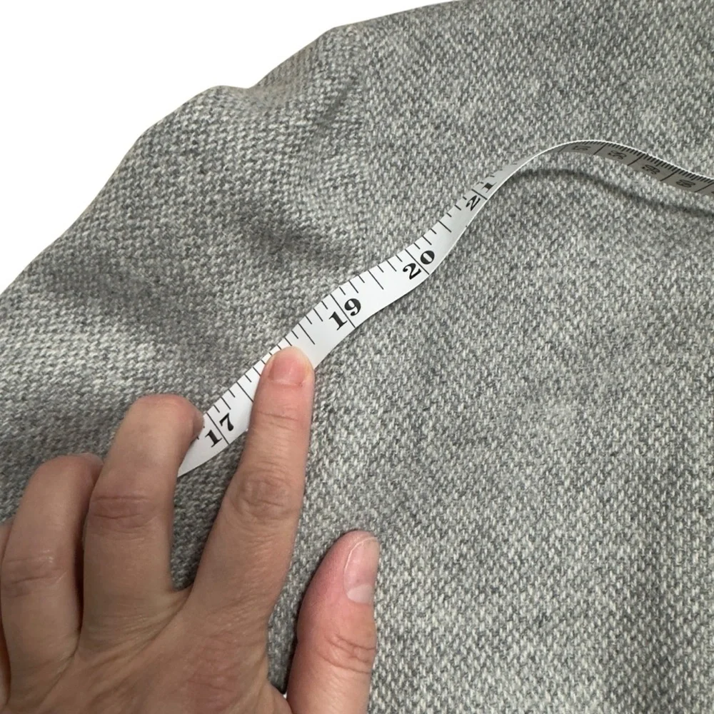 Lauren Ralph Lauren Light Gray Textured Wool Twill Hooded Zip Jacket - Picture 12 of 15